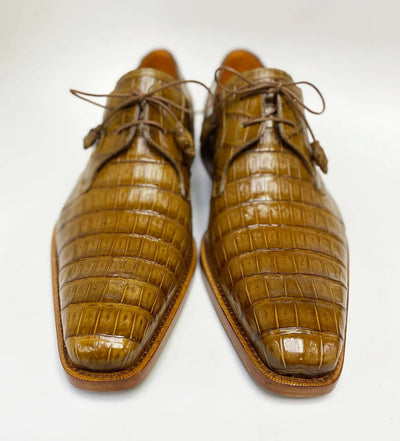 Anderson Crocodile Oxford Camel Dress Shoe
