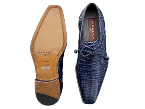 Anderson Crocodile Oxford Blue Shoe