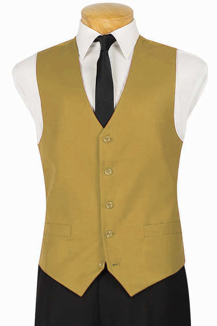 Classic Beige 5 Button Suit Vest for Men