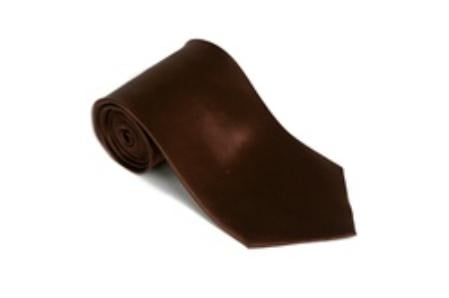 Aztec Brown 100% Silk Solid Necktie With Handkerchief Buy 10 of same color Tie For $25 Each - Men's Neck Ties - Mens Dress Tie - Trendy Mens Ties mensusa