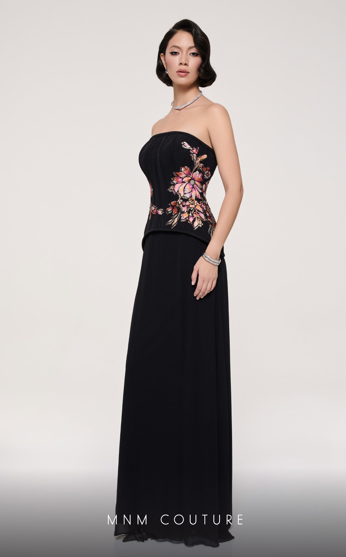 MNM Couture B1117 Off-Shoulder Black Evening Gown – Size 4
