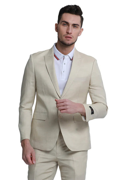 Men's Summer Linen Style Beach Wedding Suit