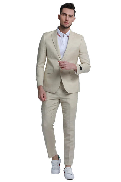 Men's Summer Linen Style Beach Wedding Suit