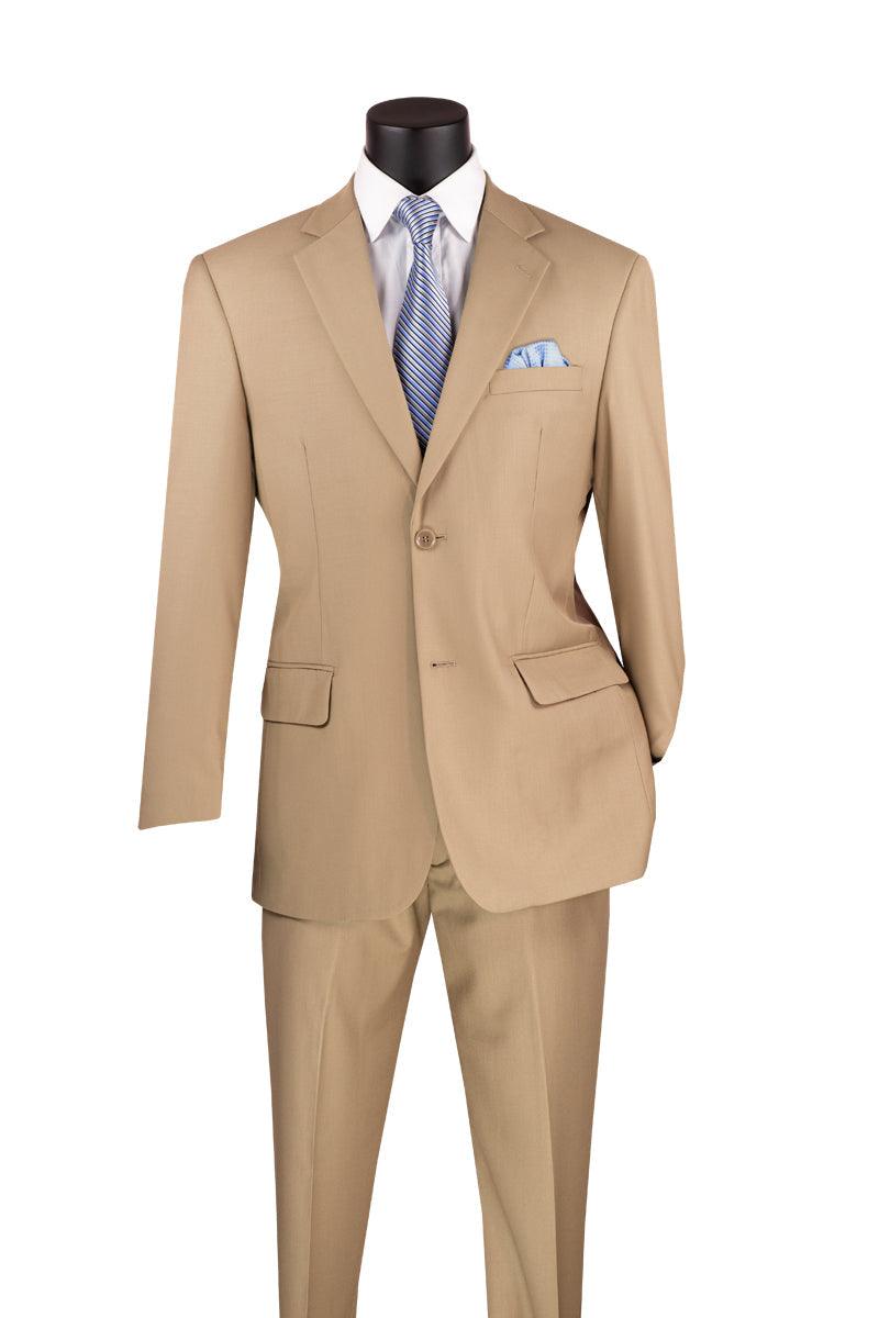 Light Beige Two Piece Regular Fit Suit