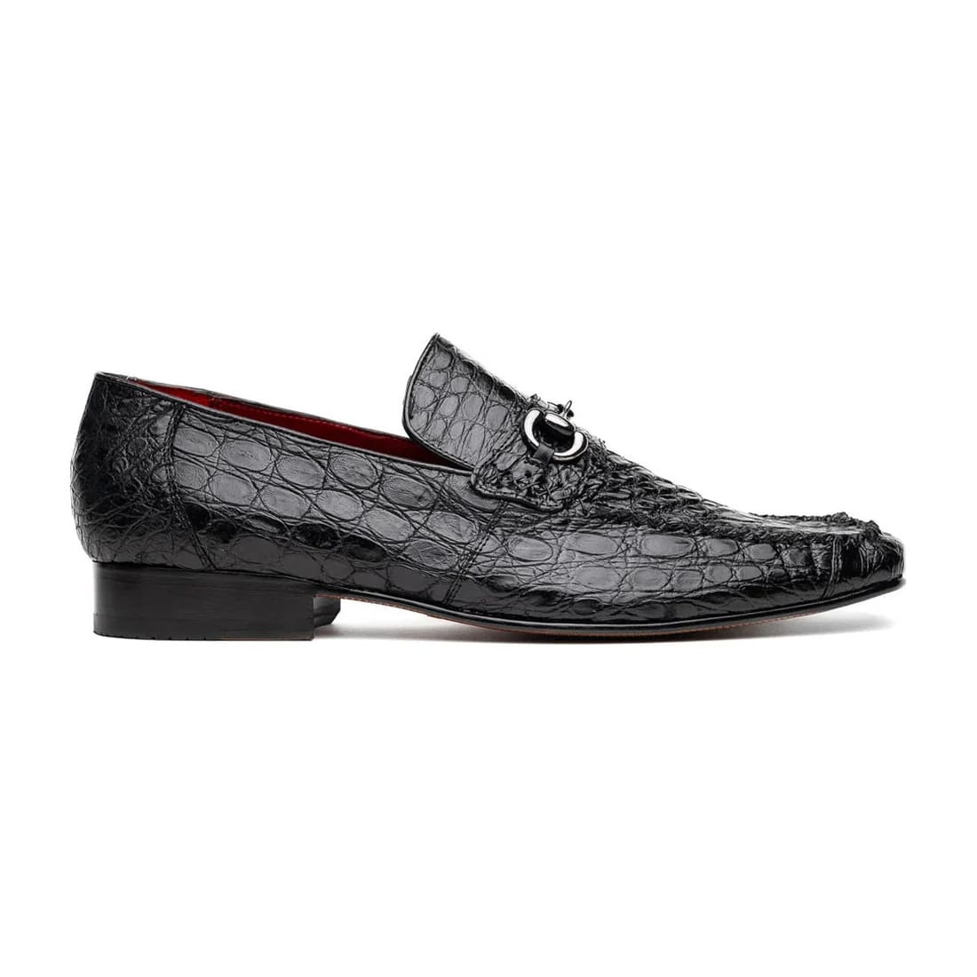 Landro Black Crocodile Horsebit Loafers