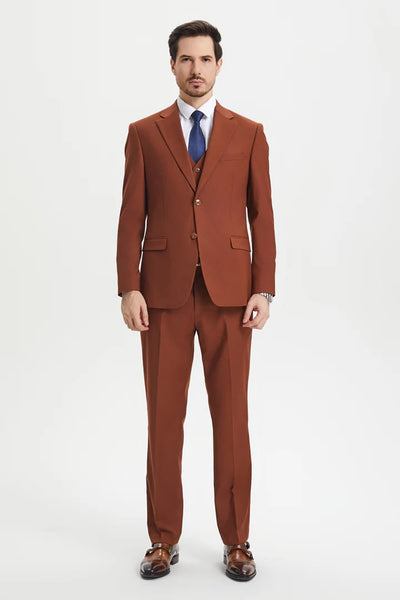 Brown Wedding Suit - Classic Tuxedo Jacket & Pants