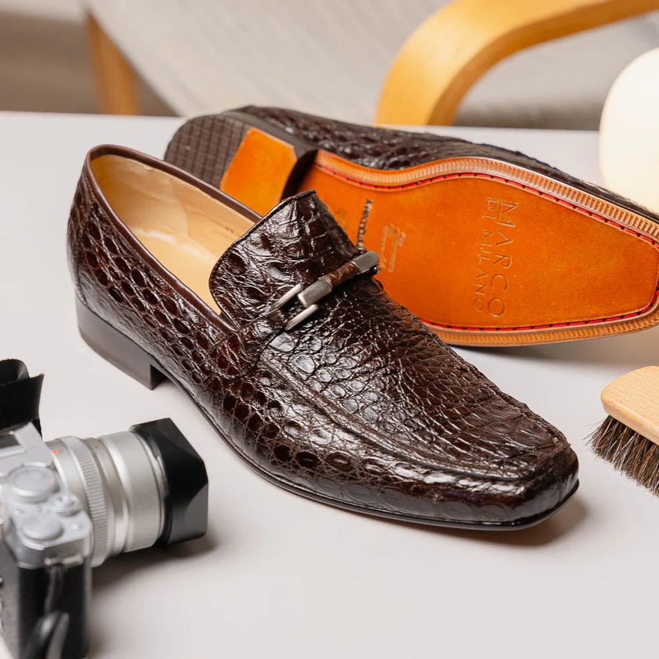 Marco Di Milano Fabro Brown Crocodile Loafers
