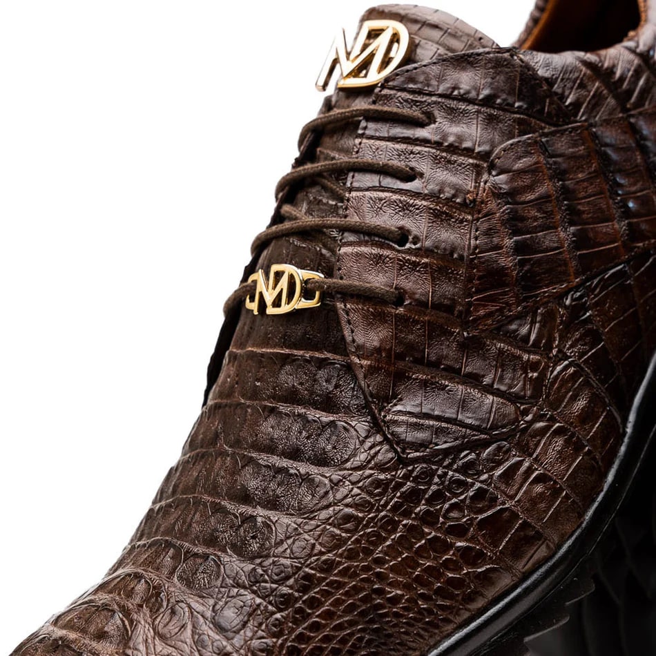 Kratos Brown Caiman Crocodile Sport Sneakers
