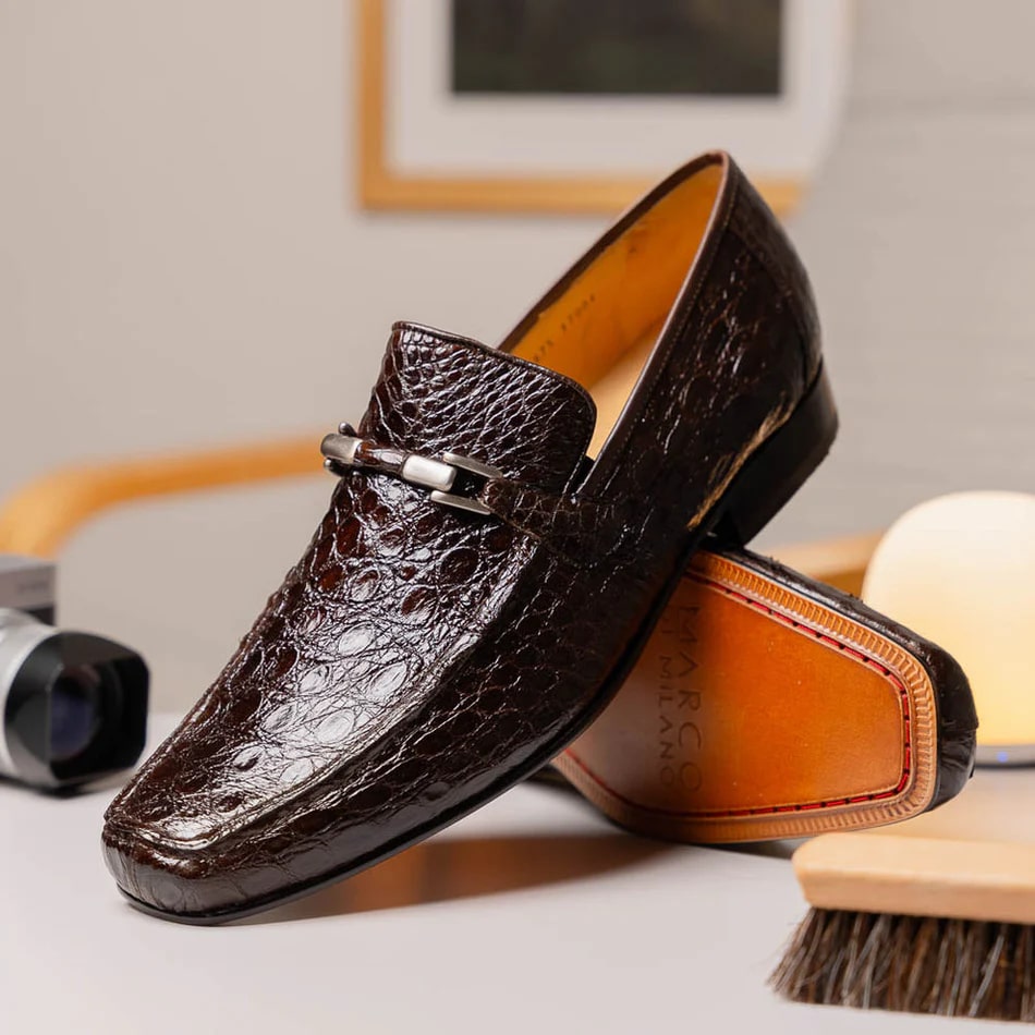 Marco Di Milano Fabro Brown Crocodile Loafers