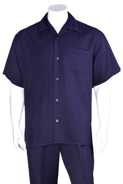 Navy Short Sleeve Summer Walking Suit