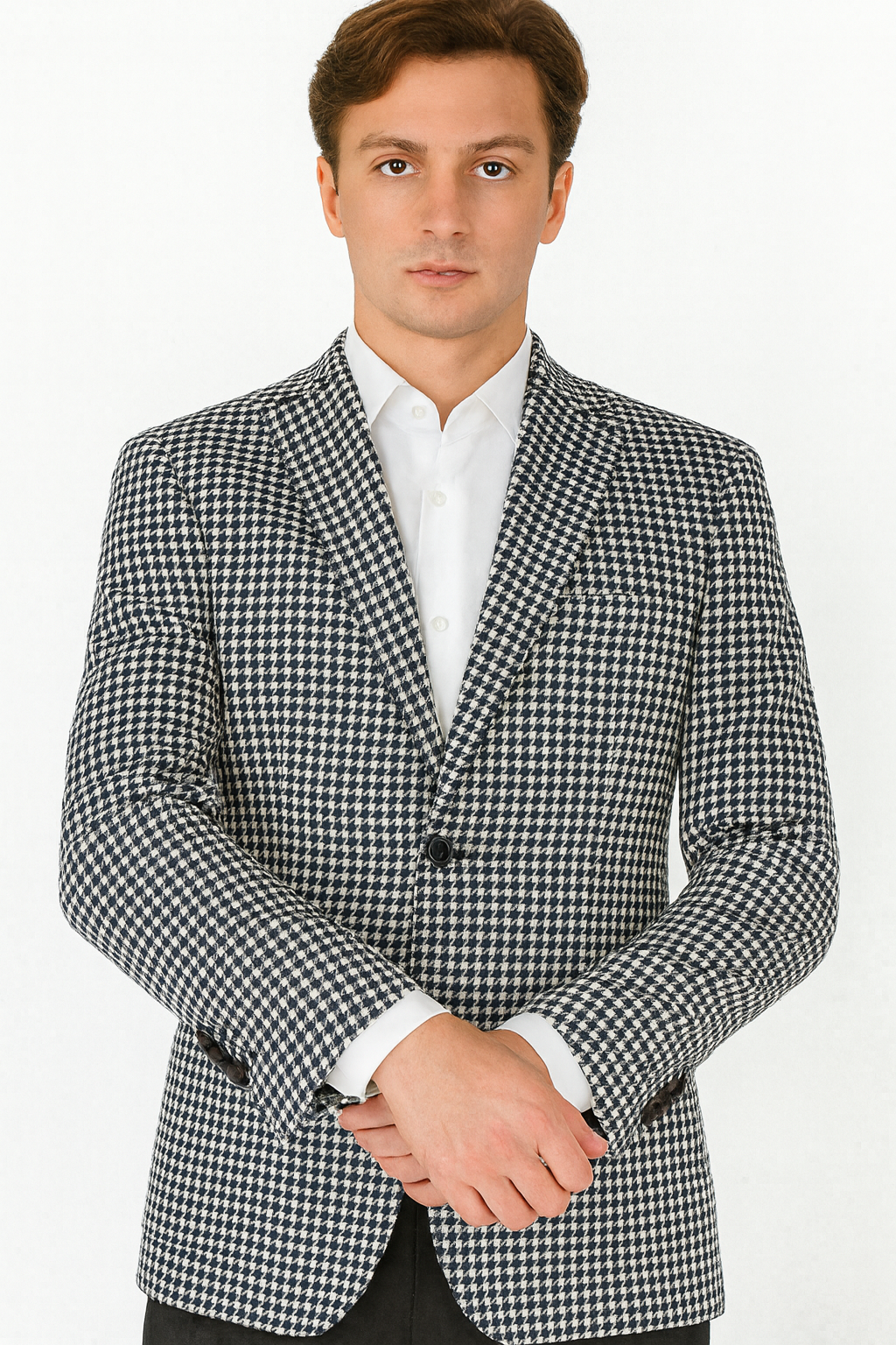 Houndstooth Blazer - Houndstooth Sport Coat - Black and White Checker Jacket