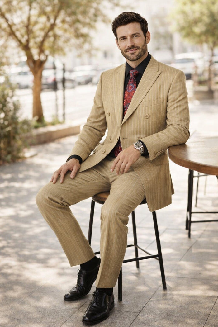 Banker Collection Camel Double Breasted Suit