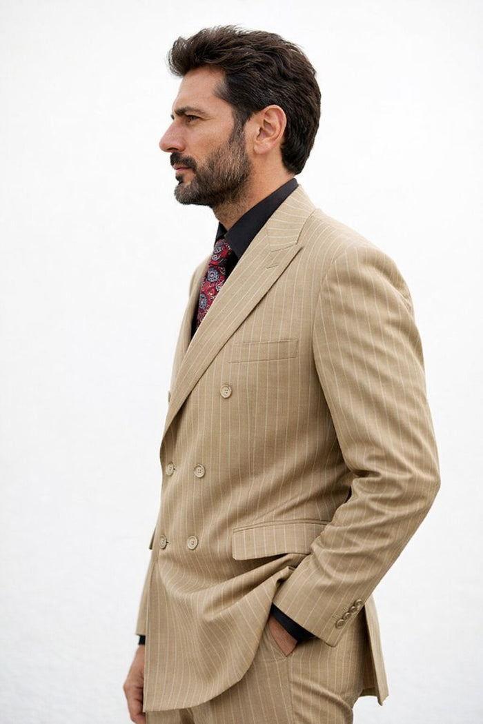 Banker Collection Camel Double Breasted Suit