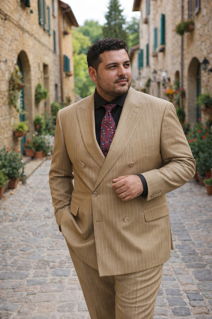 Banker Collection Camel Double Breasted Suit