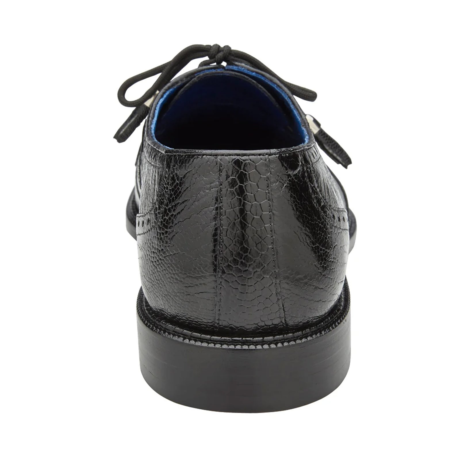 Belvedere Batta Ostrich Cap Toe Shoe Black