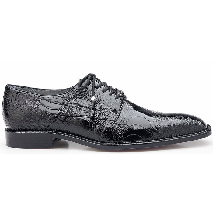 Belvedere Batta Black Genuine Crocodile Dress Shoe