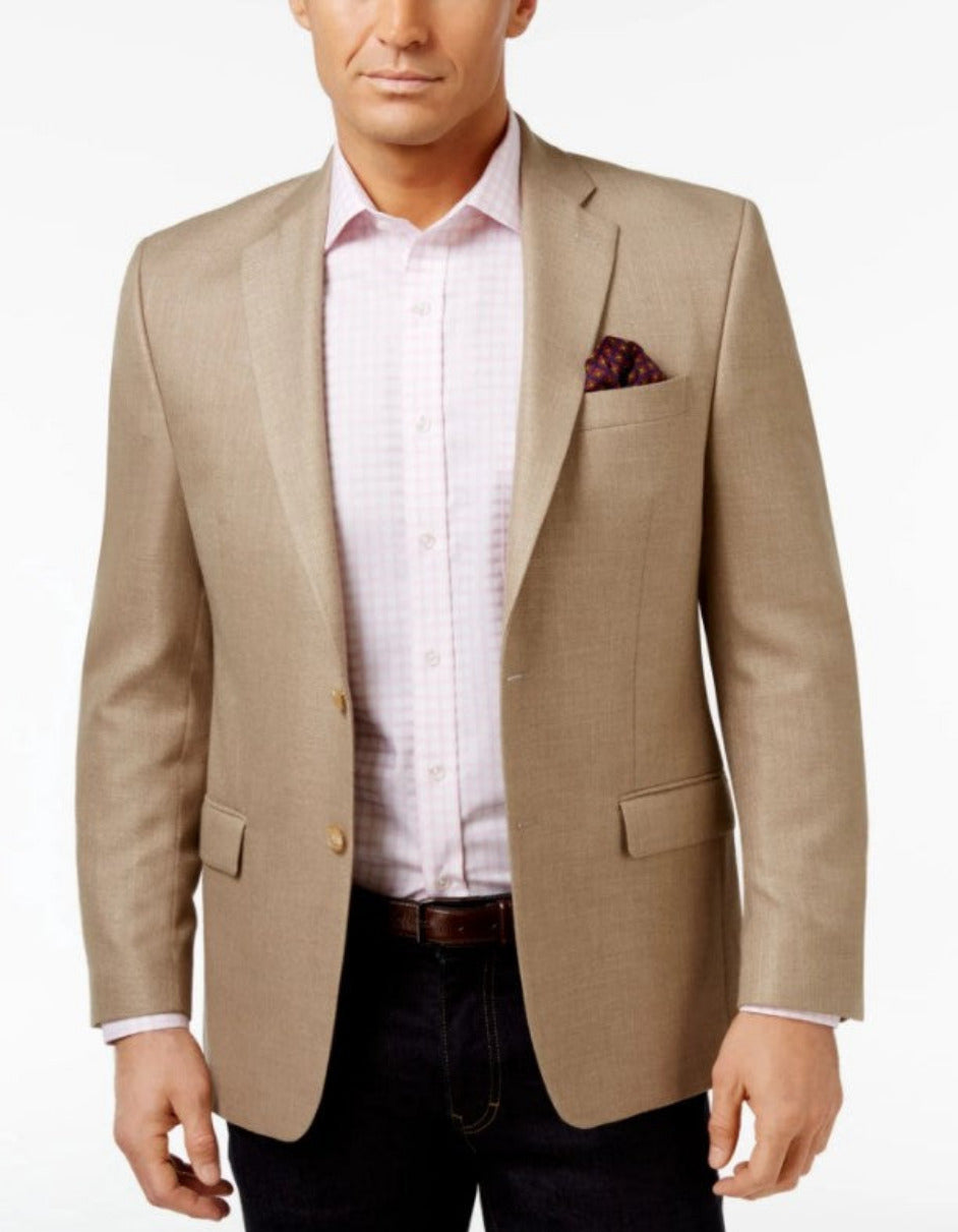 Men’s Tan Sport Jacket - Lightweight Summer Blazer