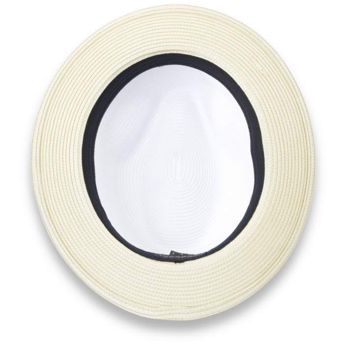 Tapa Two-Tone Beige and White Fedora – Men’s Crushable Straw Dress Hat