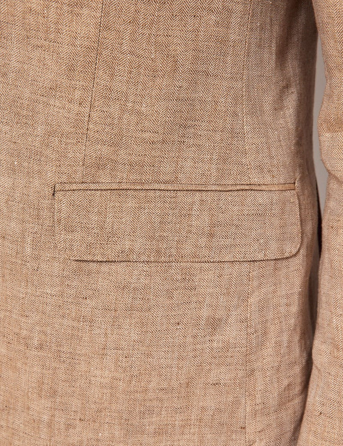 Men's Beige Linen Beach Wedding Suit