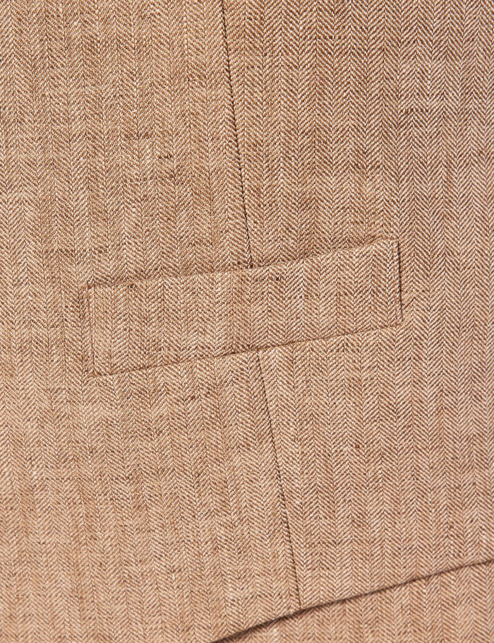 Men's Beige Linen Beach Wedding Suit