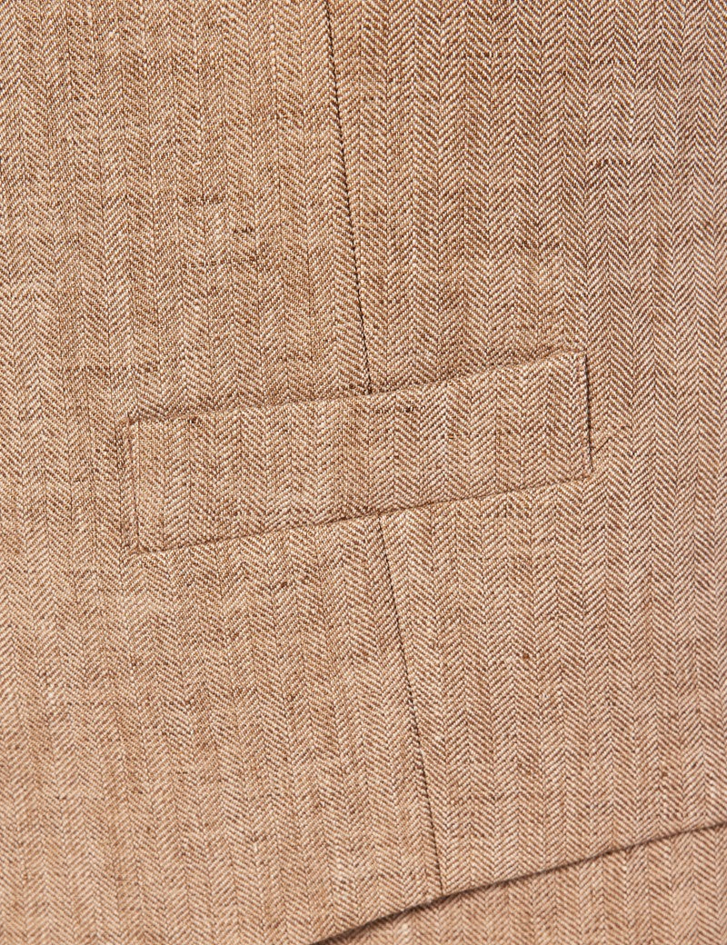 Men's Beige Linen Beach Wedding Suit