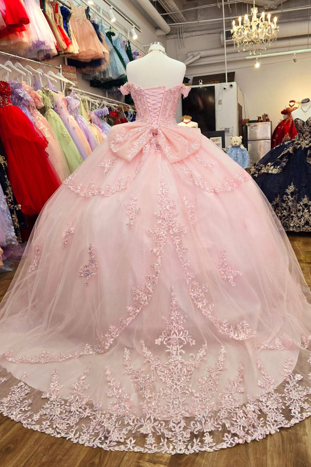 Off Shoulder Corset Ball Gown by Bella Princess PQ1060
