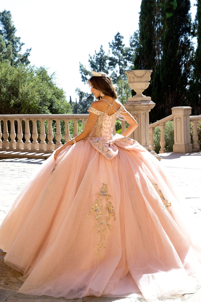 Beaded Off Shoulder Ball Gown by Bella Princess PQ1076
