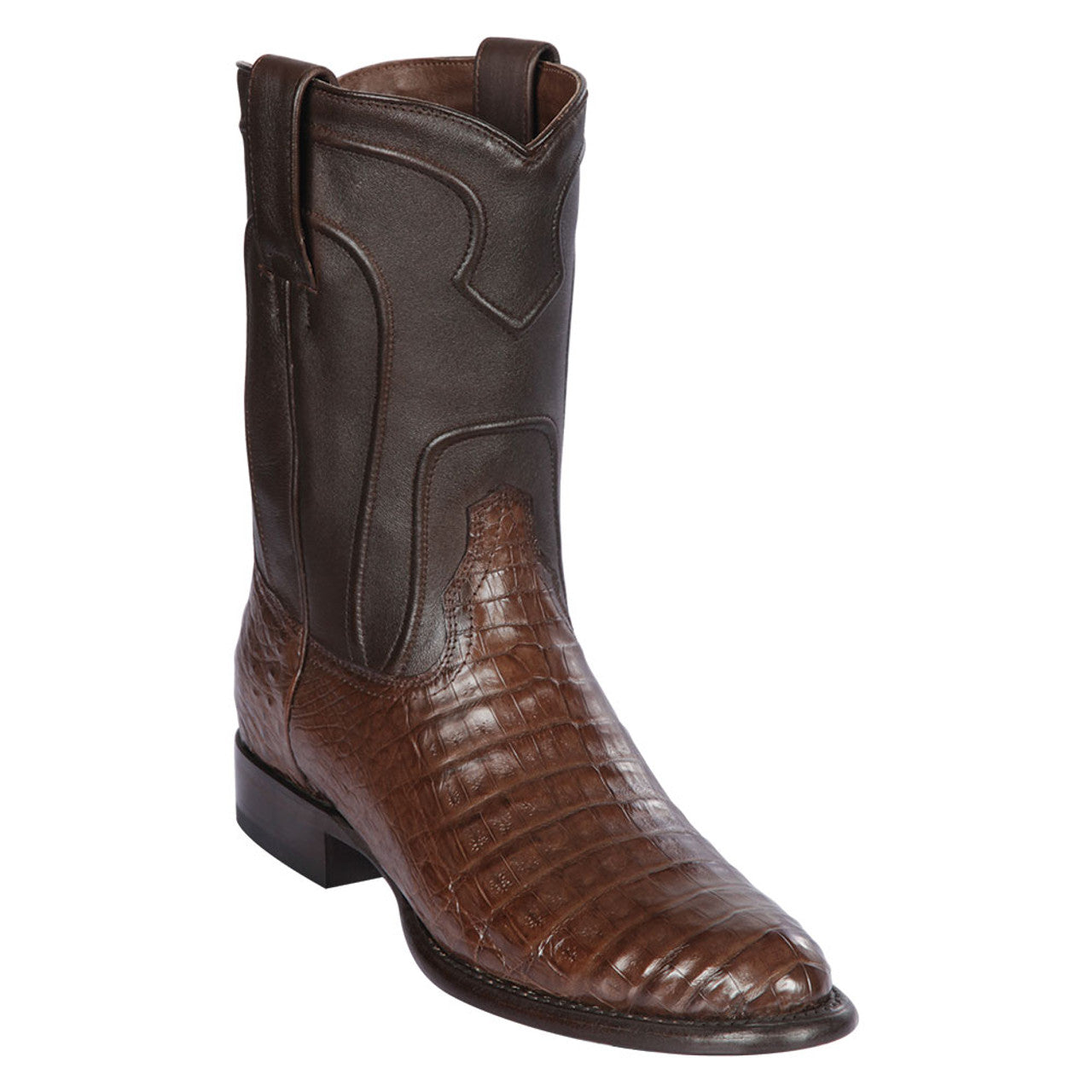 Original Caiman Belly Brown Roper Toe Boot