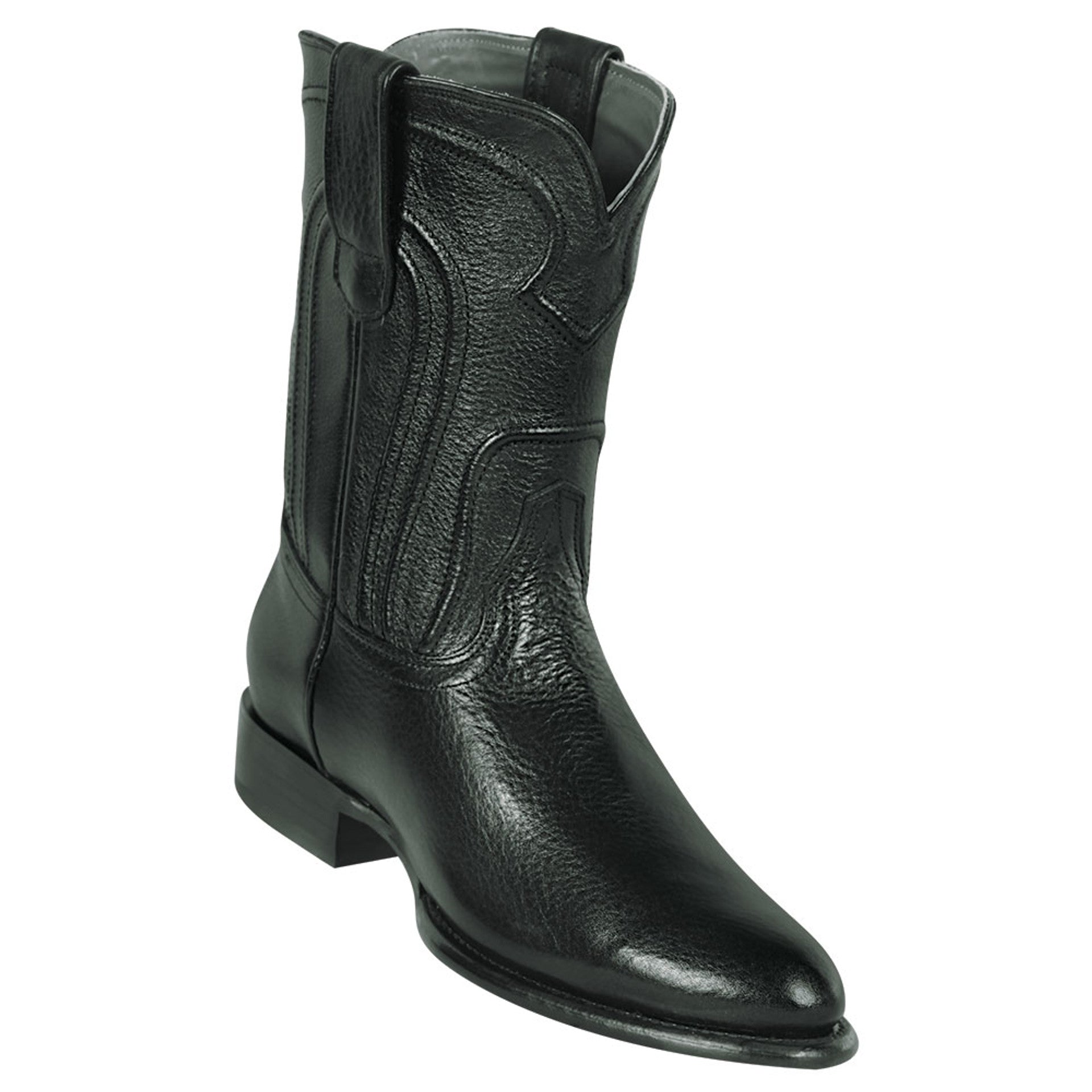 Belmont Black Leather Roper Boots by Los Altos