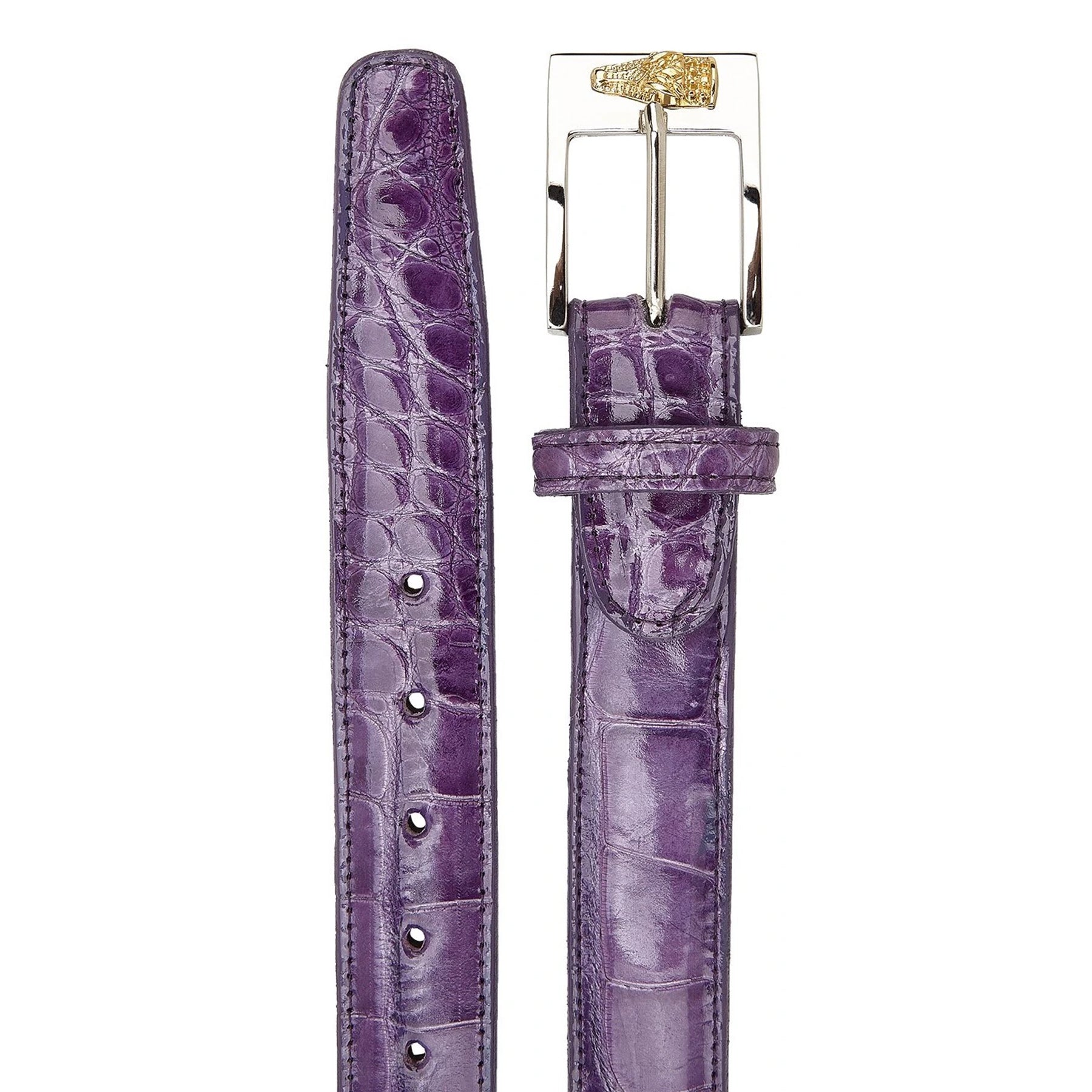 Belvedere Alligator Dress Belt - Peanut