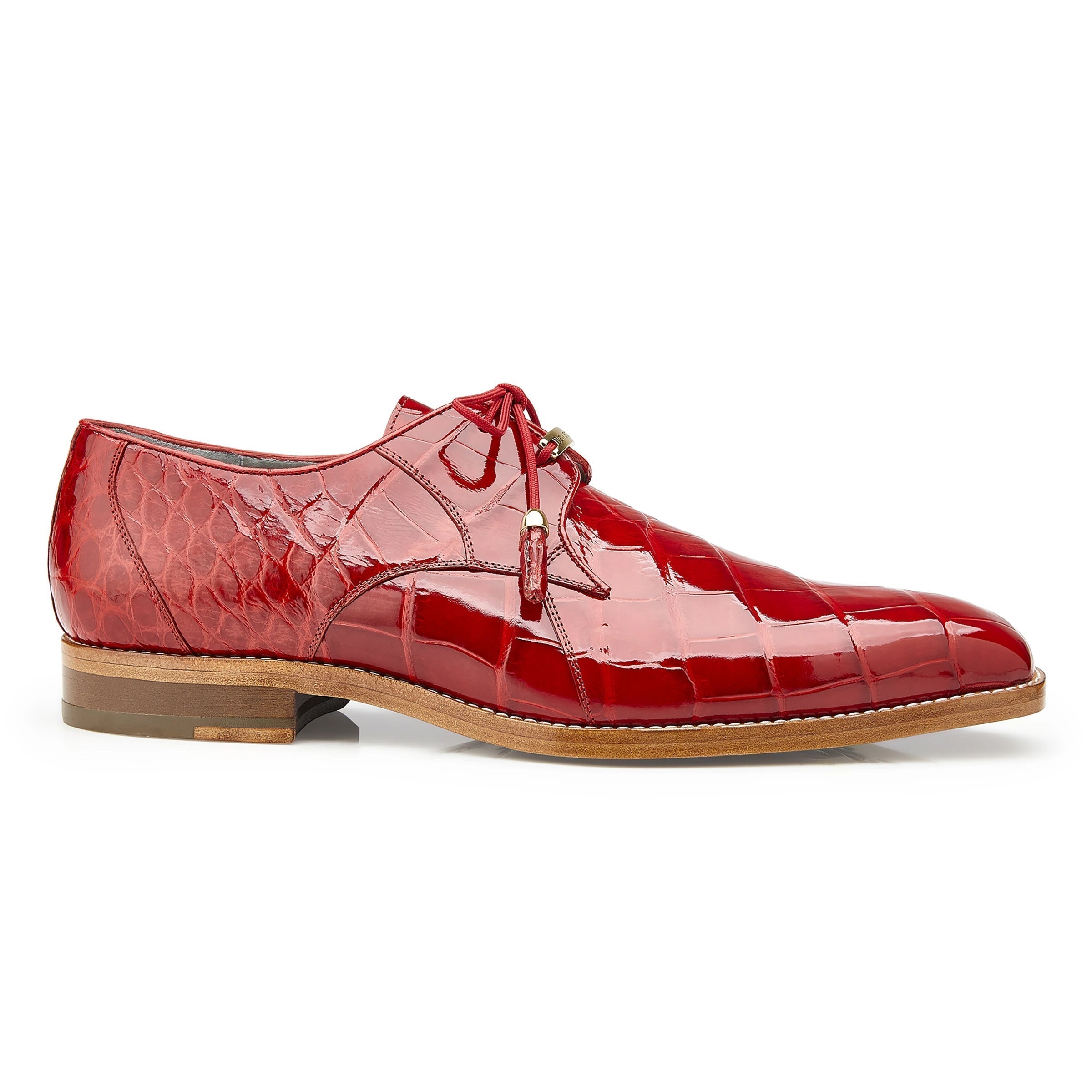 Belvedere Lago Red Alligator Derby Shoes