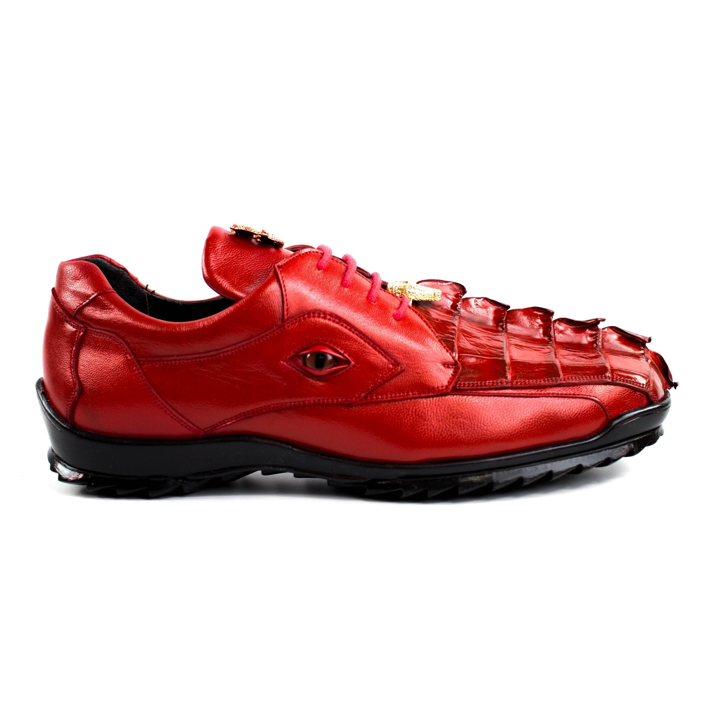 Belvedere Vasco Hornback Crocodile Sneaker Red