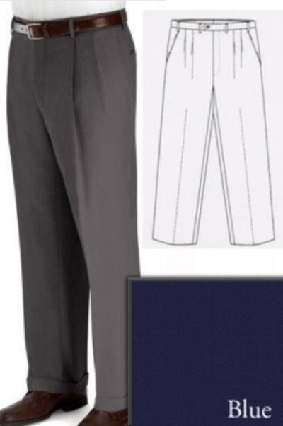 Blue Pic-Stitched Edges Big and Tall Dress Pants