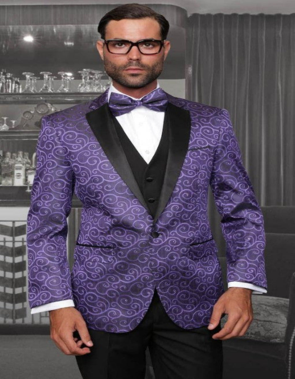 Paisley Purple Big and Tall Tuxedo Dinner Jacket