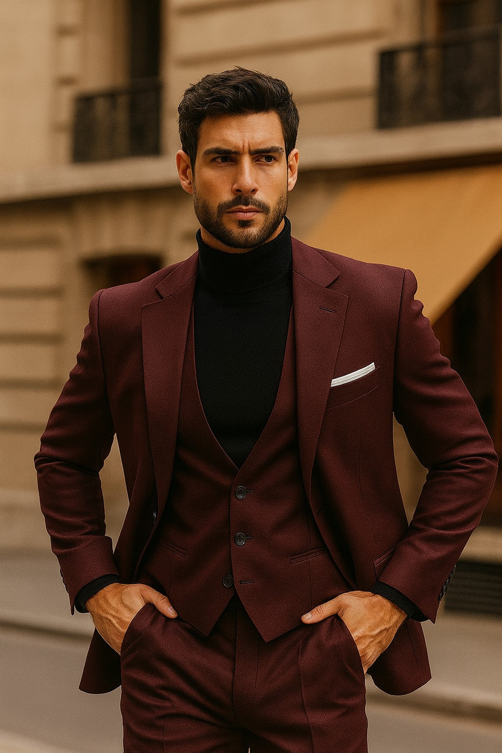 Big and Tall Size 56 to 72 2-Button Suit Textured Patterned Sport Coat Fabric Burgundy ~ Maroon Suit ~ Wine Color Burgundy Suit