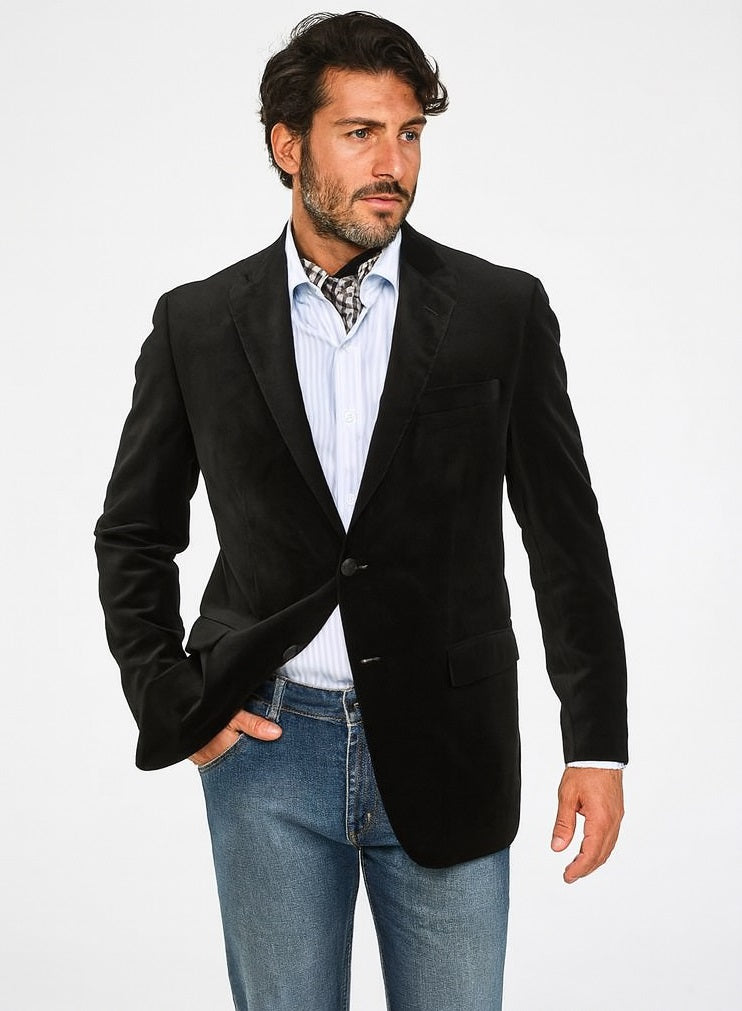 Big And Tall Men's Black Men's blazer Clearance Cheap Priced Velvet ~ velour Men's blazer Jacket / Sport Coat