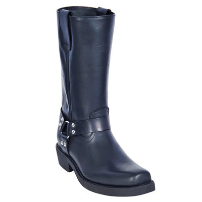 Mens Black Dress Cowboy Biker Boots by Los Altos