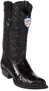 Wild West Black Cherry Ostrich Leg Cowboy Boots - Botas De Avestruz