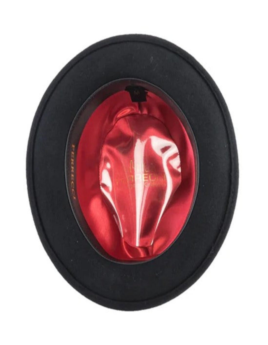 1920s Black Narrow Brim Crushable Wool Fedora