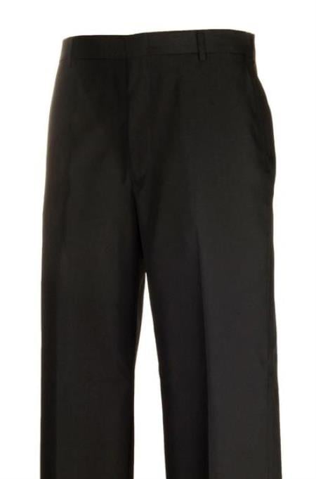 Black Separate Flat Front Dress Pants unhemmed unfinished bottom
