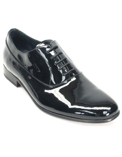 Men's Black Genuine Patent leather oxford Tuxedo Formal Dress Men's Tuxedo Shoe For Men Perfect for Wedding - Men's Shiny Shoe