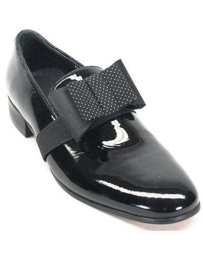 Men's Black Genuine Patent leather with bow tie Tuxedo Formal Dress Men's Tuxedo Dress Shoe For Men Perfect for Wedding - Men's Shiny Tuxedo Shoes