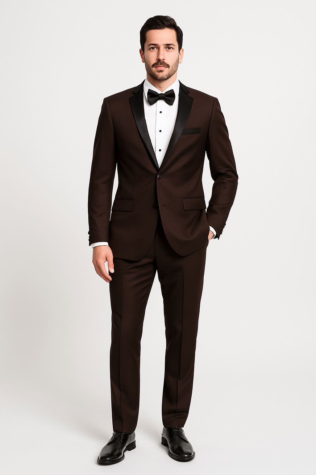 Chocolate Brown Tuxedo with Satin Peak Lapel