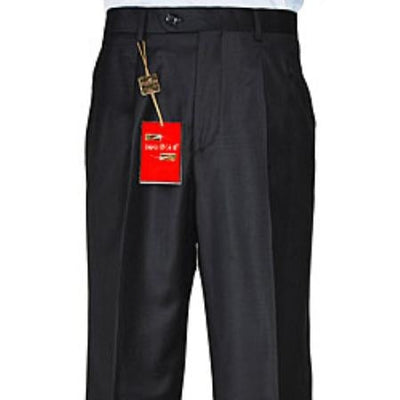 Men's Black Single pleat Dress Pants unhemmed unfinished bottom - Cheap Priced Dress Slacks For Men On Sale