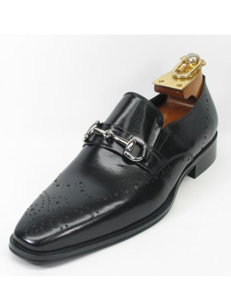 Men's Slip On Style Fashionable Carrucci Black Dress Shoe Black