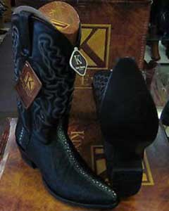 King Snip Toe Genuine Stingray mantarraya skin Western Cowboy Exotic Black Dress Cowboy Botas de mantarraya - Mantarraya boots Cheap Priced For Sale Online