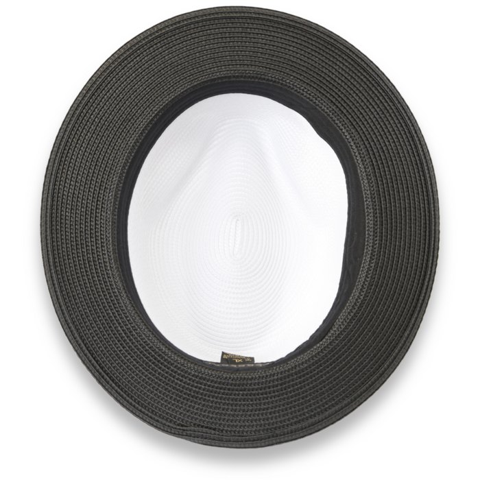 Tapa Two-Tone Black and White Fedora – Men’s Crushable Straw Dress Hat