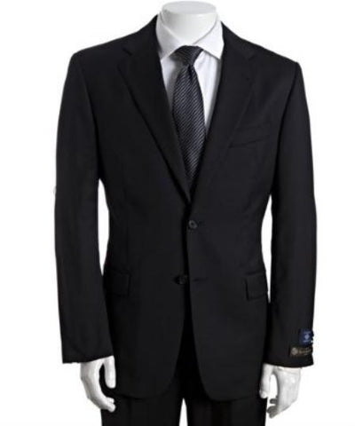 Men's Black 2-Button Suit With Single Pleated Pants