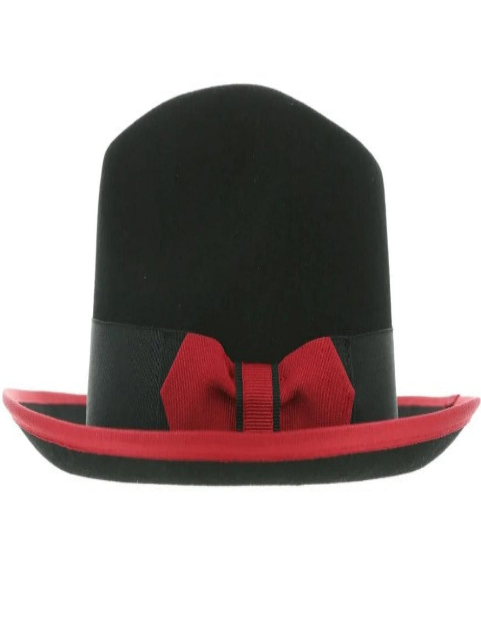1920s Black and Red Fedora – Men’s Classic Two-Tone Trilby Dress Hat