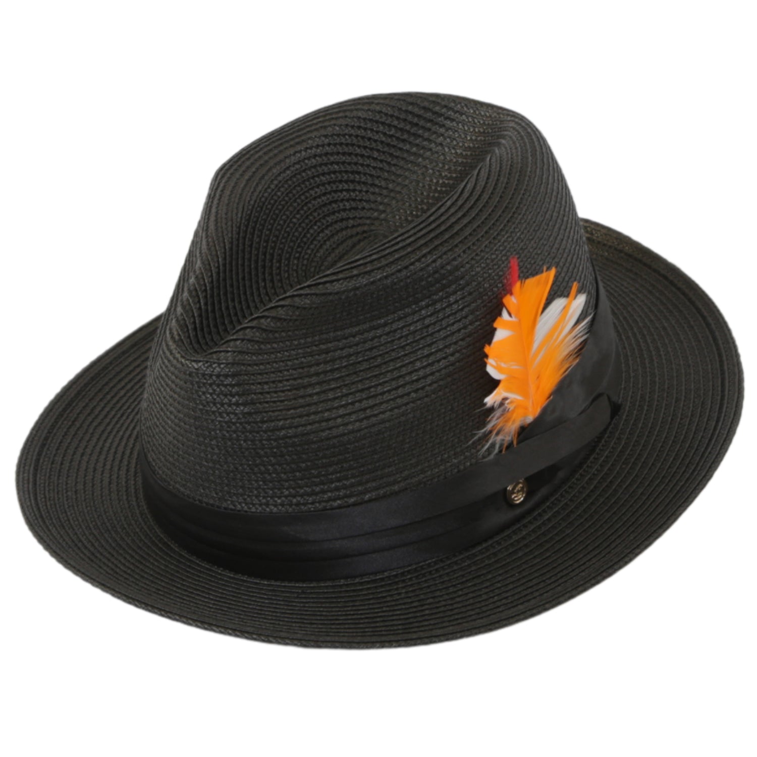 Tapa Crushable Black Straw Fedora Hat